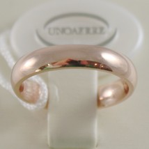 18K ROSE GOLD WEDDING BAND UNOAERRE COMFORT RING MARRIAGE 4 MM, MADE IN ... - $782.10+
