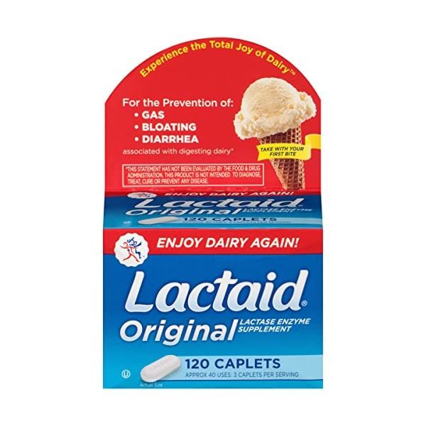 Lactaid Caplets, Lactase Enzyme Supplement, 120Count Box Other