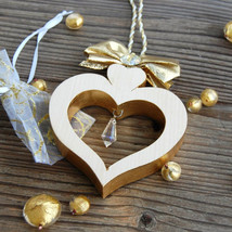 Handmade Wooden Alpine Heart Gold, Valentine&#39;s Day Gift for Women, Mothe... - $26.34+