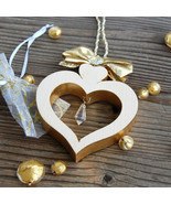 Handmade Wooden Alpine Heart Gold, Valentine&#39;s Day Gift for Women, Mothe... - $26.34+