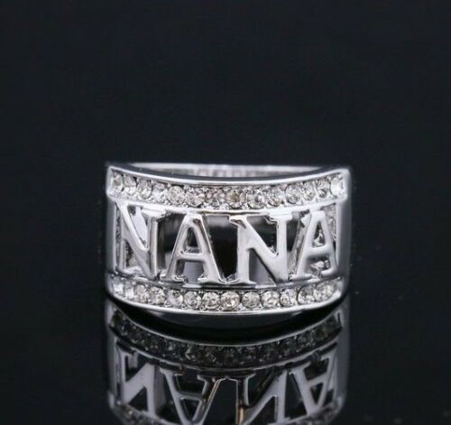 NANA Ring Size 5-11 Grandama Ring 18K White Gold Plated Ladies Ring J862