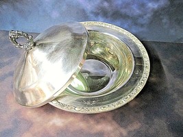Vintage Ornate Silver Plated Casserole Server with 3 legs / plus Lid - $24.75