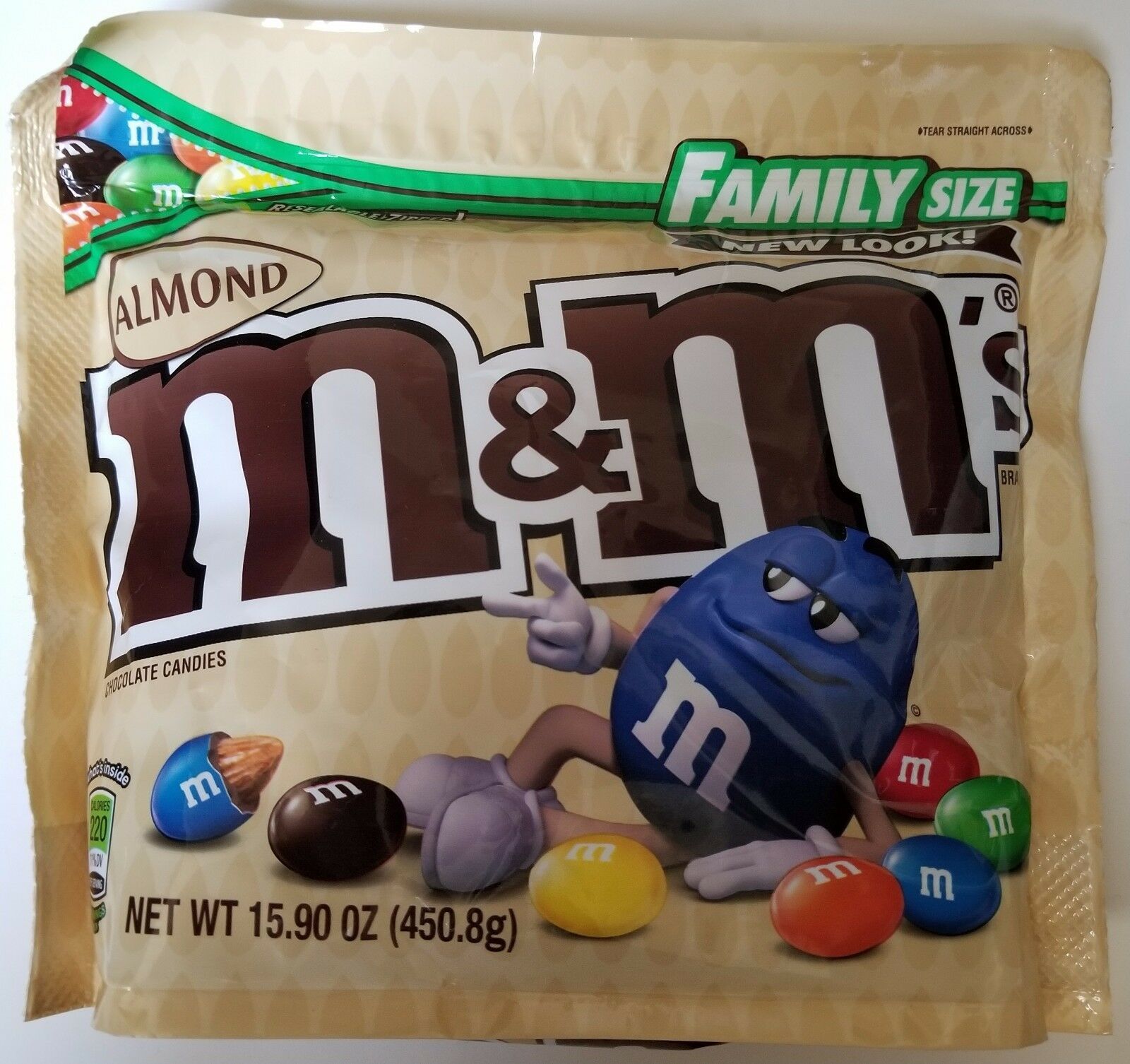NEW Sealed Almond M&M's Family Size 15.90 oz Bag FREE WORLDWIDE