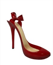 Stiletto Shoe Wine Bottle Holder Red Bow Heel Poly Resin Woman Bar Bachelorette image 1