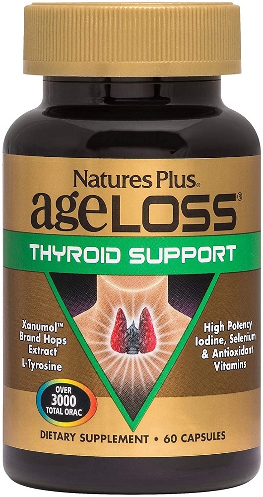 NaturesPlus AgeLoss Thyroid Support - 60 Capsules High Potency Iodine Supplement