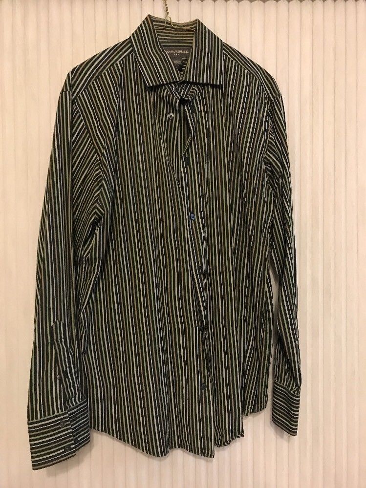 Banana Republic 100% Cotton Long Sleeve striped shirt Men's size L ...