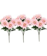 Dahlia Artificial Light Pink Silk Flowers Wedding Bouquet Centerpiece Fa... - $35.63