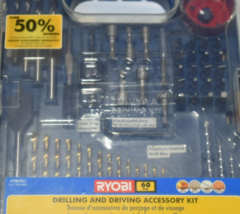Ryobi 60 Piece Drilling & Driving Accessory Kit NEW IN Zip locked Case - $57.19
