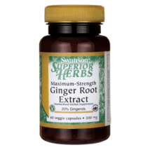 Swanson Maximum Strength Ginger Root Extract 200 mg 60 Veggie Capsules - $30.86