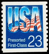 1992 23c  U.S.A. Pre-sorted 1st Class, Coil Scott 2607 Mint F/VF NH - $1.24