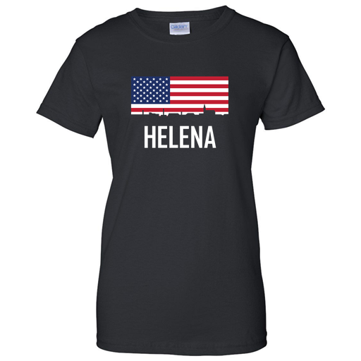 Helena Montana Skyline American Flag TShirt TShirts, Tank Tops