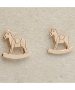 925 STERLING ROSE SILVER &quot;LE FAVOLE&quot; ROCKING HORSE EARRINGS TALE, MADE I... - $29.00