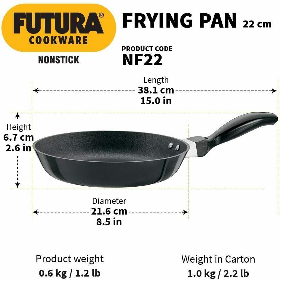 Hawkins Futura Nonstick Frying Pan 1 Lt Dia 22cm 3.75mm thick  FREE SHIP