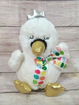 Animal Adventure Plush Chick Duck Stuffed Animal Crown Bow Gold Easter 2019 11" - $19.39