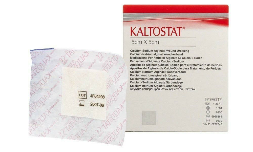 Kaltostat Alginate Dressing 5cm x 5cm x10 Sterile NonWoven Haemostatic