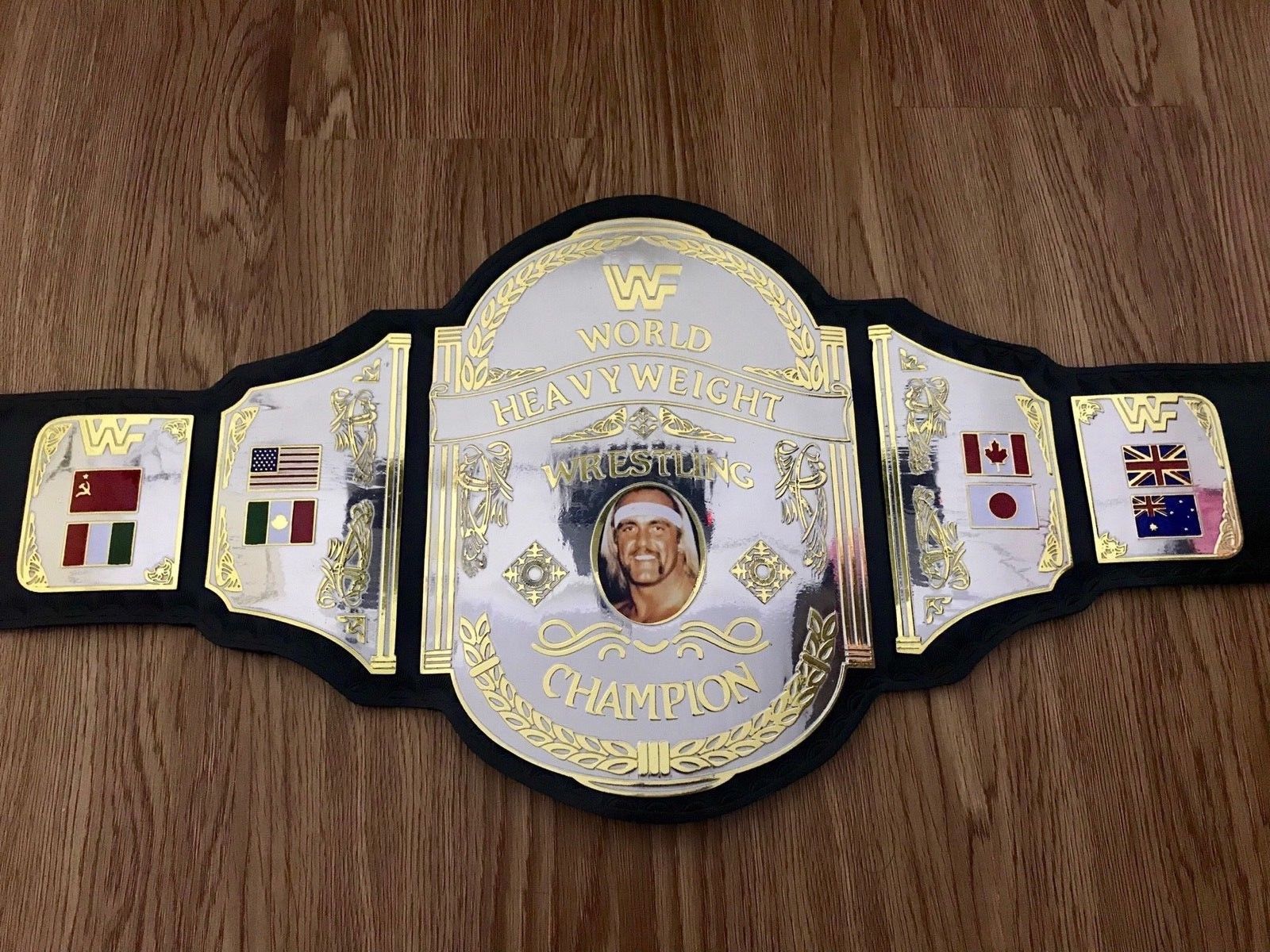 WWF Hulk Hogan Championship Title Belt Gold Plated - Wrestling