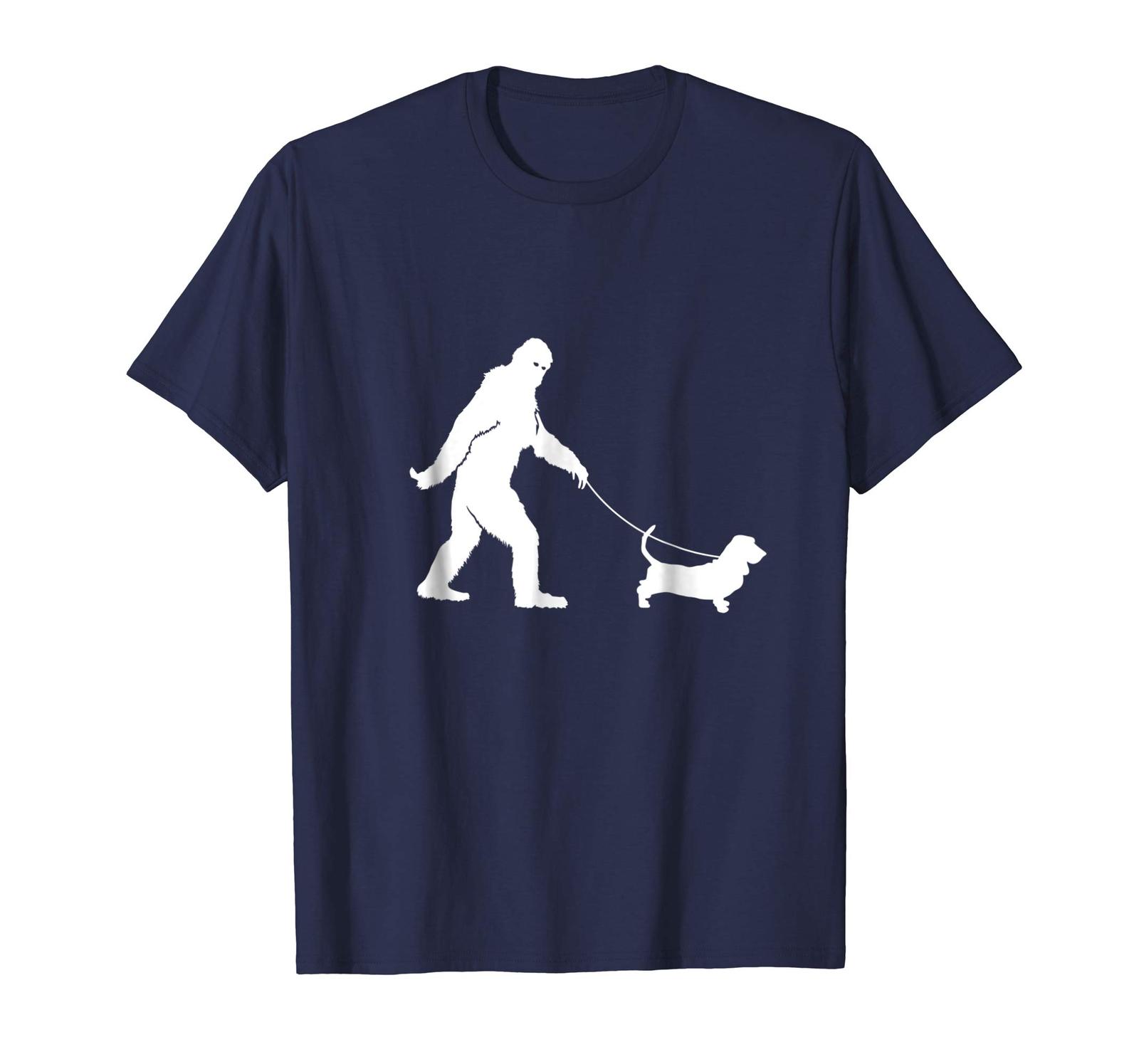 Dog Fashion - Bigfoot Fun Basset Hound Shirt Funny Sasquatch Dog Gift Men