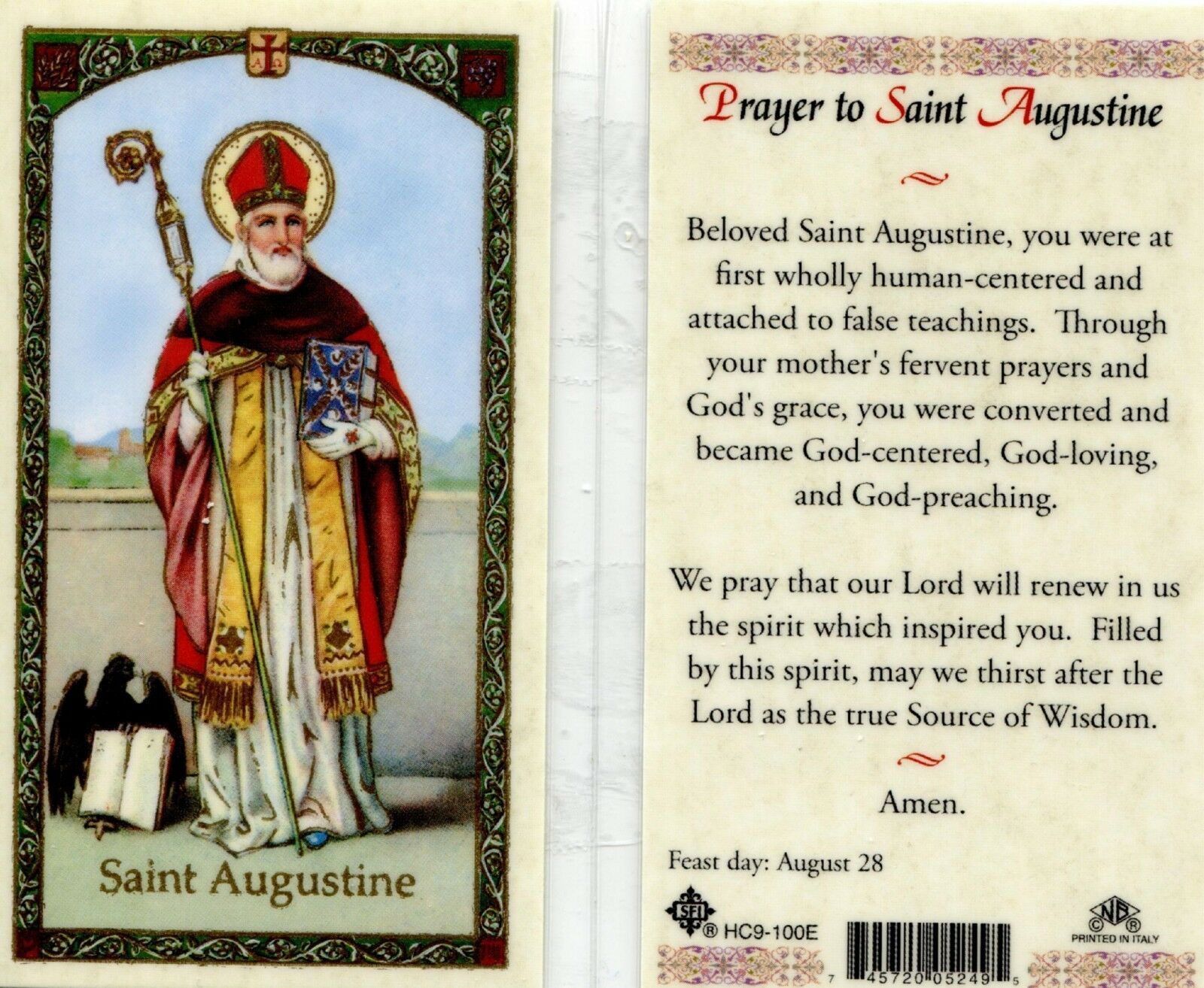 Prayer to Saint Augustine a Convert EB444 Became God Centered