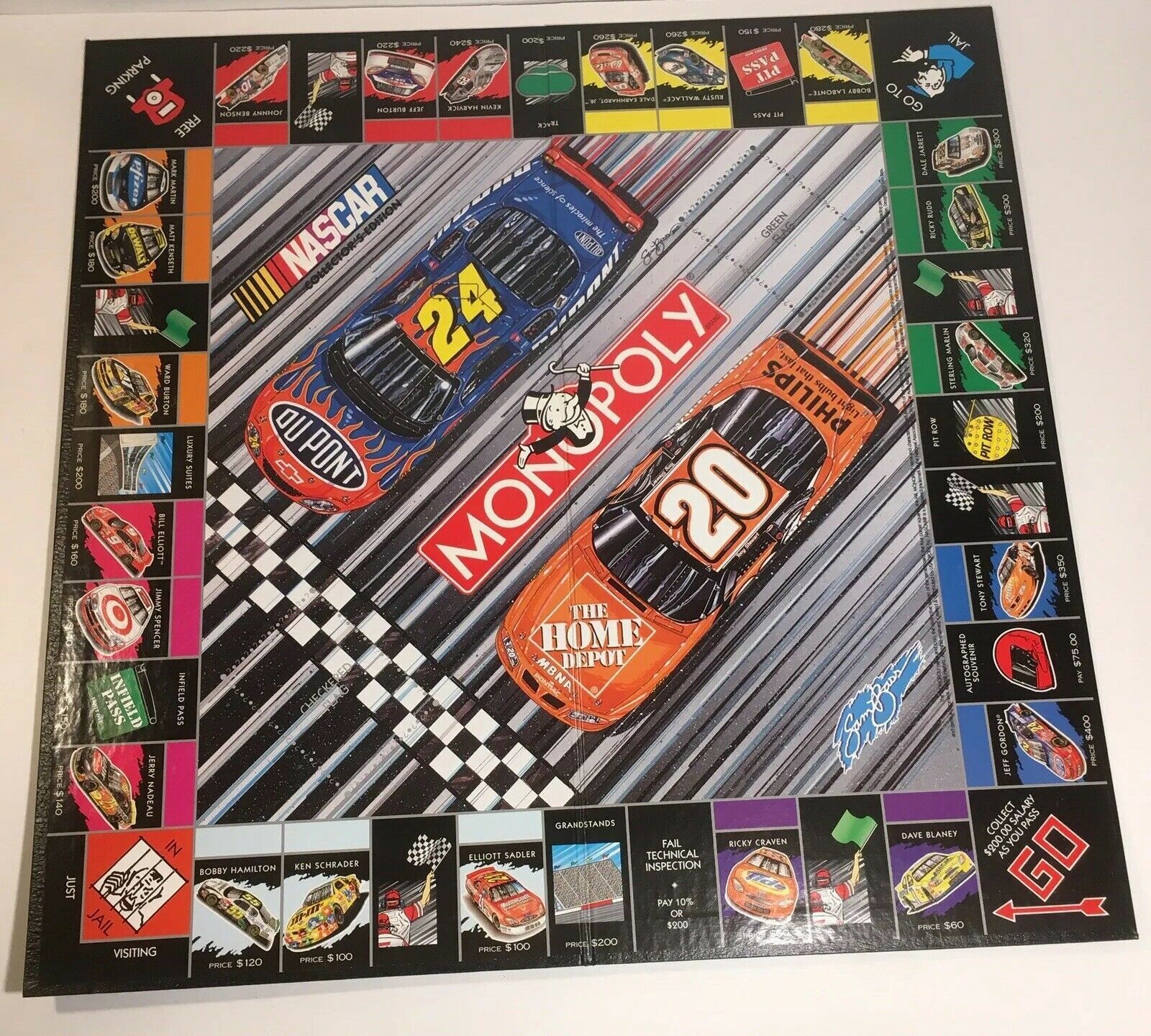 Monopoly NASCAR Drivers Collector's Edition Sam Bass All Pieces Factory ...