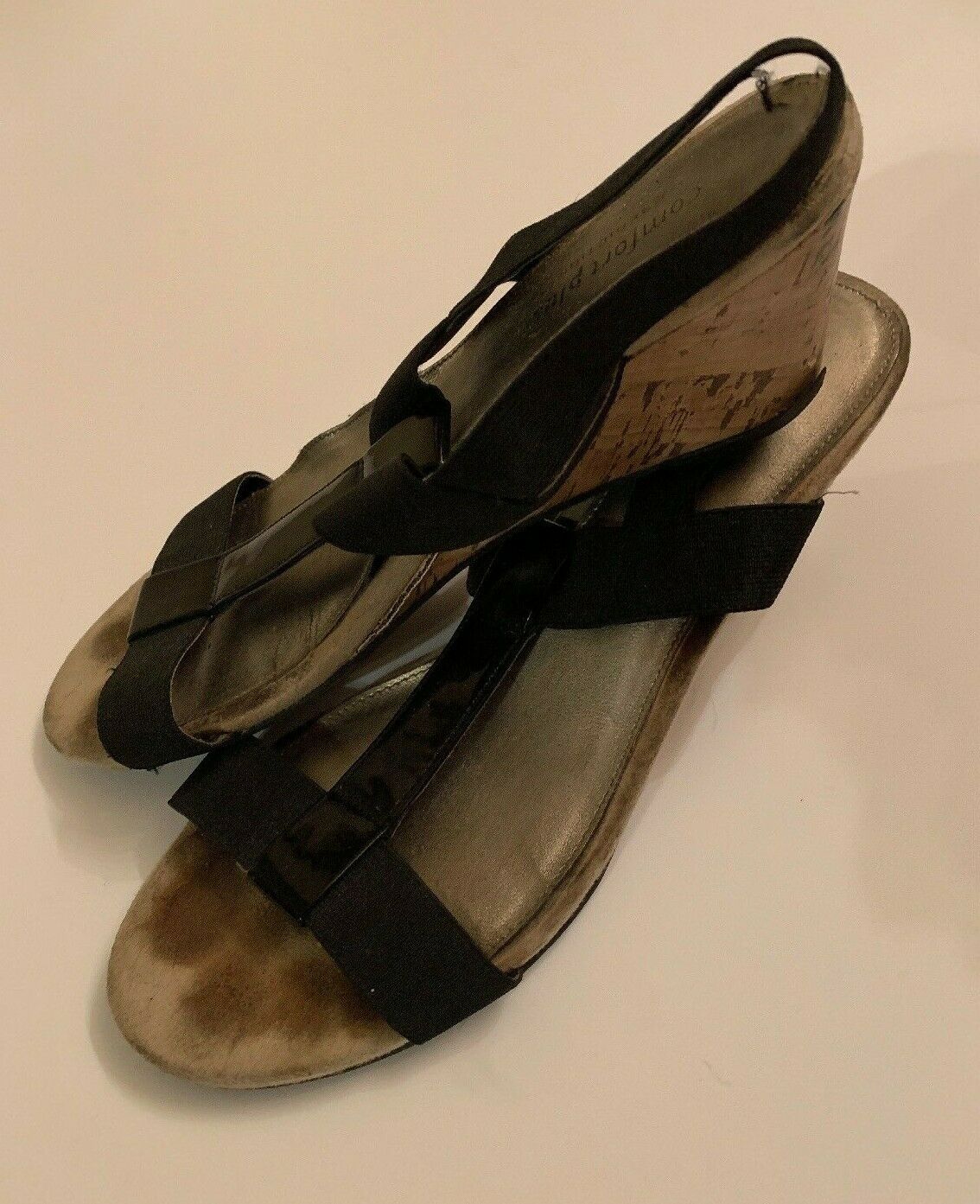 Used, Well Worn Womens Shoes Black Sandals size 9