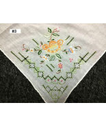 4 Pieces 13&quot; Hand Stitch Embroidered Fine Linen Handkerchief Hankie #3 E... - $64.17