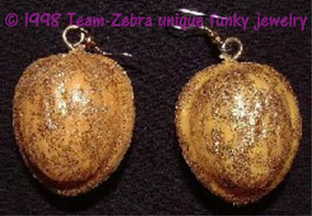Primary image for Funky Nutty WALNUTS EARRINGS Squirrel Novelty Holiday Food Charm Costume Jewelry