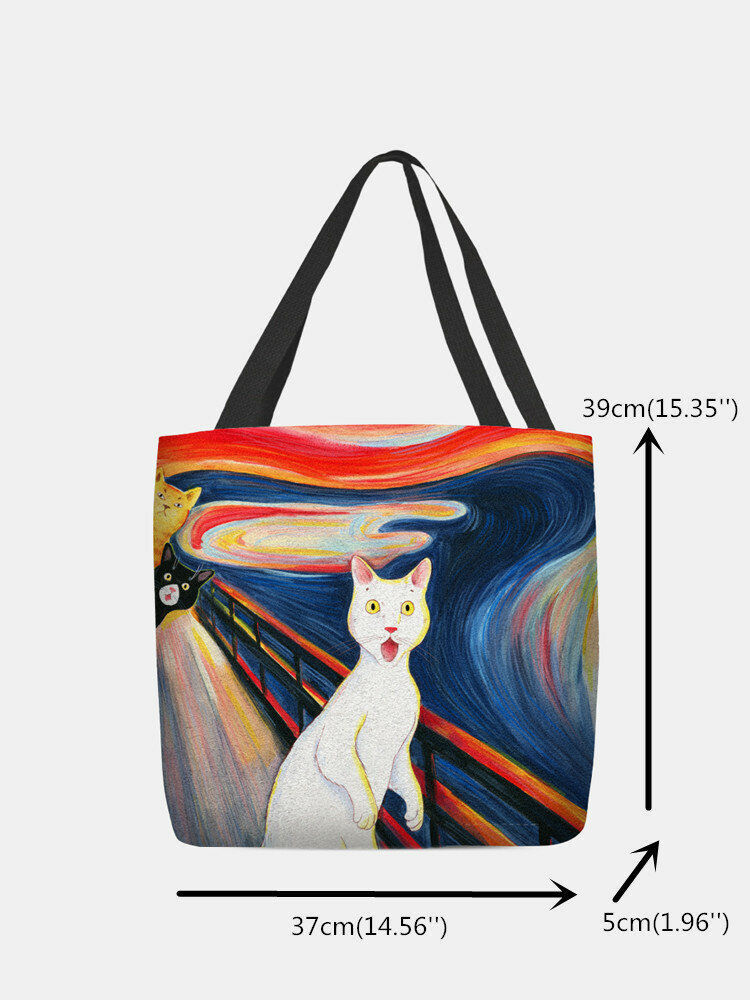 Abstract Cat Pattern Tote