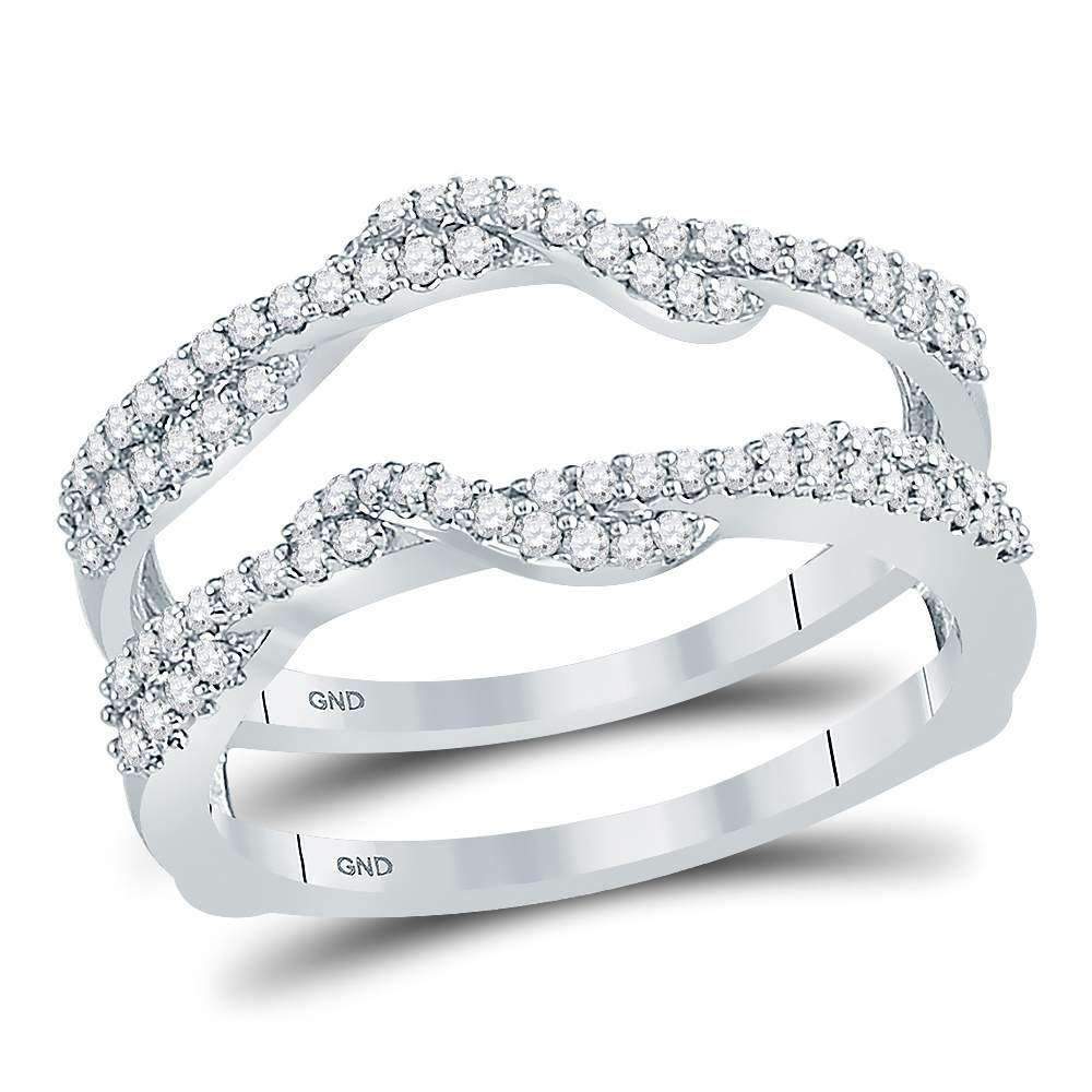 10Kt White Gold Womens Diamond Wrap Ring Guard Enhancer