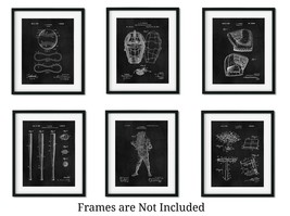 Baseball Patent Prints -Set of 6 (8x10)- Home Decor Great Gifts MLB Fan ... - $19.75