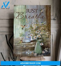 Custom Canvas Daisy With Hummingbird Canvas Beautiful Painting - $49.99