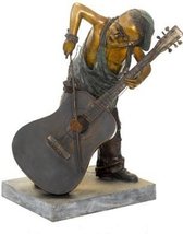Small Boy Playing Cello Solid American Bronze Jumbo Size Statue Sculpture - $2,920.40