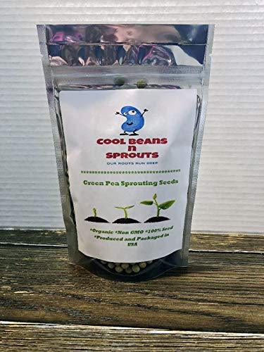 COOL BEANS n SPROUTS Brand, Green Pea Seeds for Sprouting Microgreens,4 Ounces