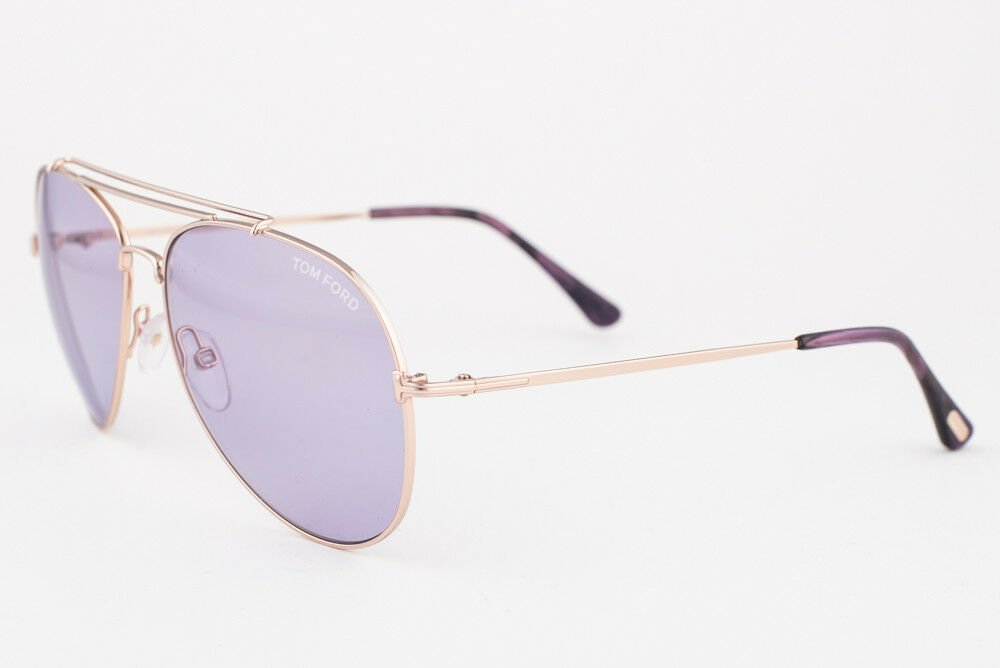 Tom Ford Indiana Rose Gold / Violet Sunglasses TF497 28Y