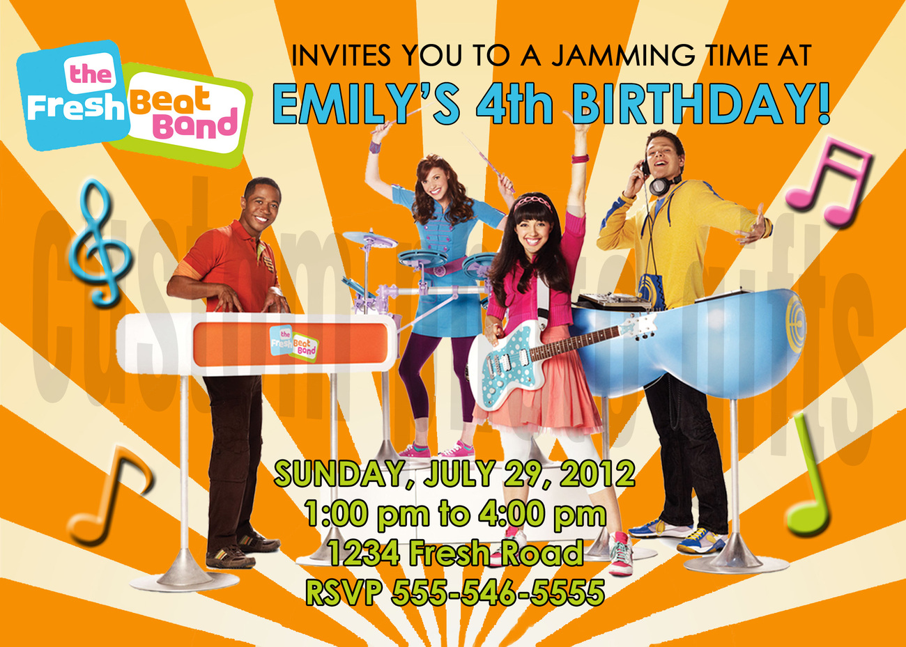 Personalized Fresh Beat Band Birthday Invitation Digital File, You