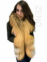 Rare Gold Fox Fur Boa 70' (180cm) Saga Furs Collar Big Royal Scarf Golden Fur image 5