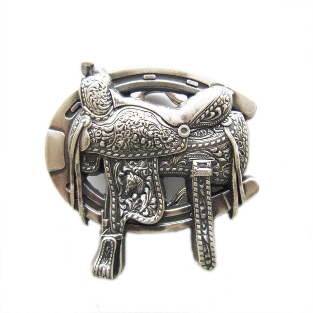 New Vintage Silver Plated Rodeo Saddle Western Belt Buckle also Stock in US