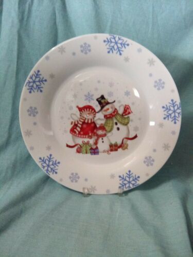  St. Nicholas Square Snowman & Family Christmas Serving Platter , 10 3/4" ROUND - $10.40