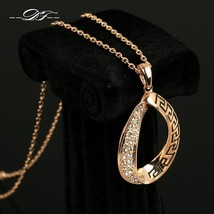 Vintage Cubic Zirconia Necklaces & Pendants Rose Gold Color Fashion Brand Rhines - $10.44