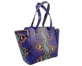 Blue Snakeskin Crossbody Tote Leather Purse Bags for Women - $350.00