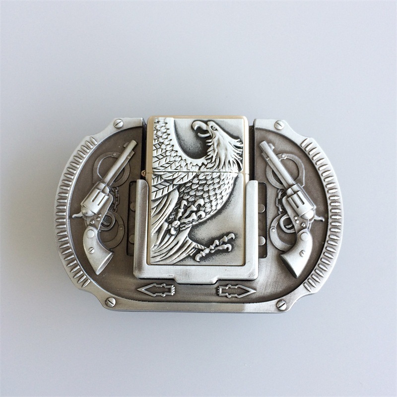 New Vintage Eagle Guns Lighter Belt Buckle Gurtelschnalle Boucle de