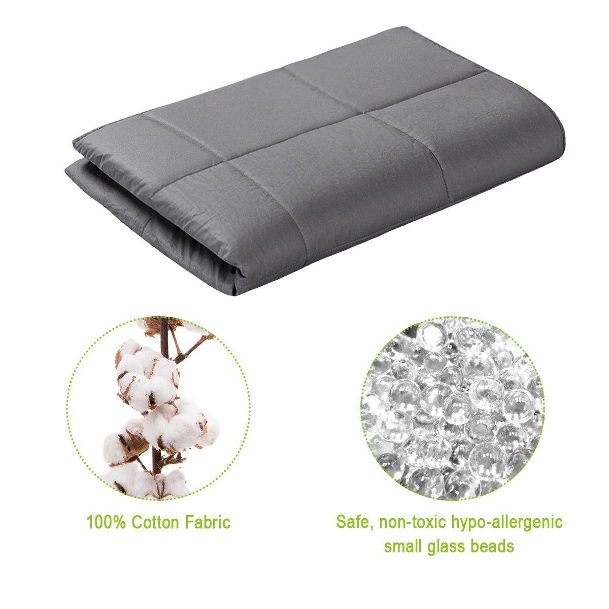 100 Cotton Weighted Blanket with Glass Beads F Bedding