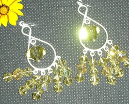Beautiful Citrine Crystal Chandelier Earrings - $12.99