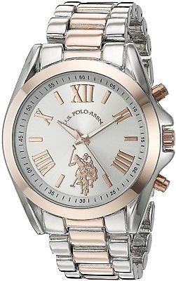 U.S. Polo Assn. Women's Quartz Metal And Alloy Casual Watch, Color:Two Tone