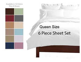  QUEEN SIZE DEEP POCKET (6) PIECE ULTRA SOFT BED SHEET SET With 4 PILLOW CASES  image 1