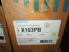 Siemens X103PB 100A 3ph 3W 600V ITE Busway System Plug in Tap Box Surplus - $750.00