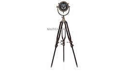 Nauticalmart classical brass finish search light wooden tripod stand