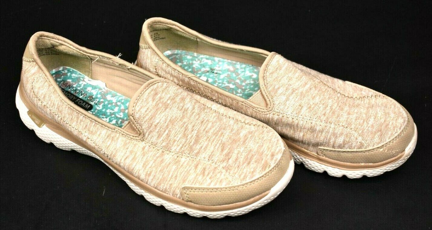 Danskin Now Womens 95 Memory Foam Slip On Active Wear Shoes Tan Athletic 4426