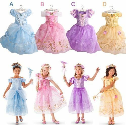 Grils Disney Frozen Princess Queen Elsa Anna Cosplay Costume Party Fancy Dress^