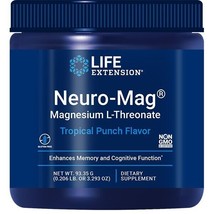 Life Extension Neuro-Mag Magnesium L Threonate Powder (Tropical Punch x 2-PACK - $52.42