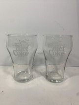 2 Vintage 1980&#39;s Diet Coke Coca-Cola 6&quot; Glasses - $12.99